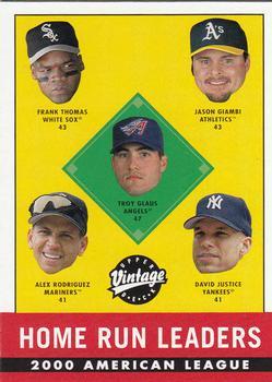 #393 Troy Glaus / Frank Thomas / Alex Rodriguez / Jason Giambi / David Justice - Anaheim Angels / Chicago White Sox / Oakland Athletics / Seattle Mariners / New York Yankees - 2001 Upper Deck Vintage Baseball