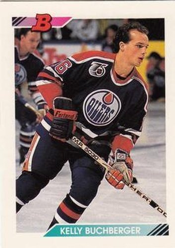 #393 Kelly Buchberger - Edmonton Oilers - 1992-93 Bowman Hockey