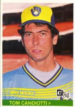 #393 Tom Candiotti - Milwaukee Brewers - 1984 Donruss Baseball