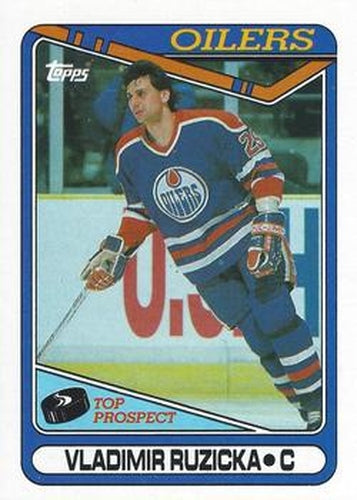 #393 Vladimir Ruzicka - Edmonton Oilers - 1990-91 Topps Hockey