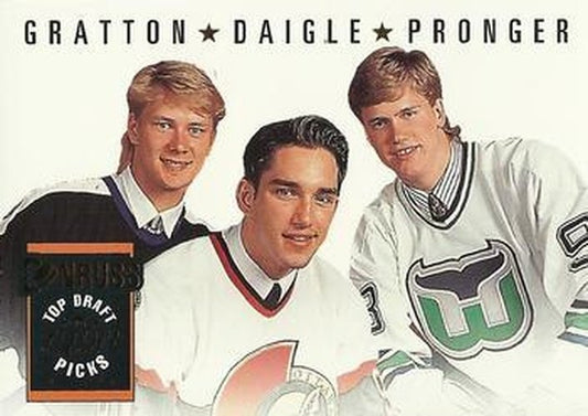 #393 Alexander Daigle / Chris Pronger / Chris Gratton DPK - Ottawa Senators / Hartford Whalers / Tampa Bay Lightning - 1993-94 Donruss Hockey