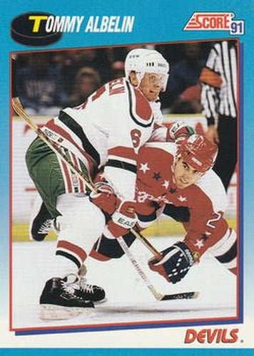 #393 Tommy Albelin - New Jersey Devils - 1991-92 Score Canadian Bilingual Hockey