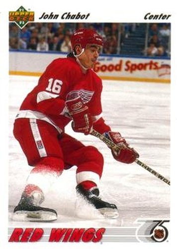 #393 John Chabot - Detroit Red Wings - 1991-92 Upper Deck Hockey