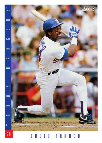 #394 Julio Franco - Texas Rangers - 1993 Score Baseball
