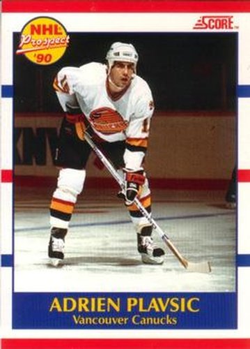 #394 Adrien Plavsic - Vancouver Canucks - 1990-91 Score Canadian Hockey