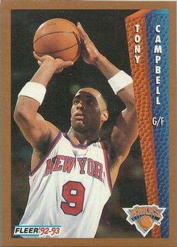 #394 Tony Campbell - New York Knicks - 1992-93 Fleer Basketball