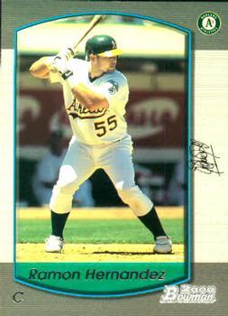 #394 Ramon Hernandez - Oakland Athletics - 2000 Bowman Baseball