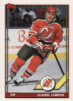 #394 Claude Lemieux - New Jersey Devils - 1991-92 Topps Hockey