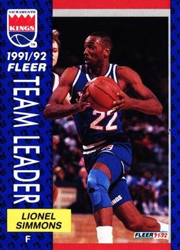 #394 Lionel Simmons - Sacramento Kings - 1991-92 Fleer Basketball