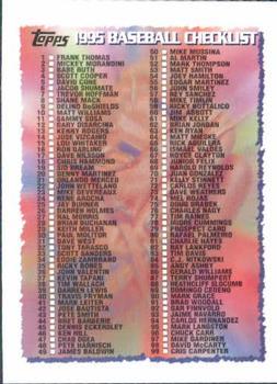 #395 Checklist: 1-198 - 1995 Topps Baseball