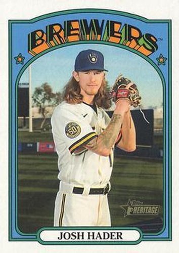 #395 Josh Hader - Milwaukee Brewers - 2021 Topps Heritage Baseball