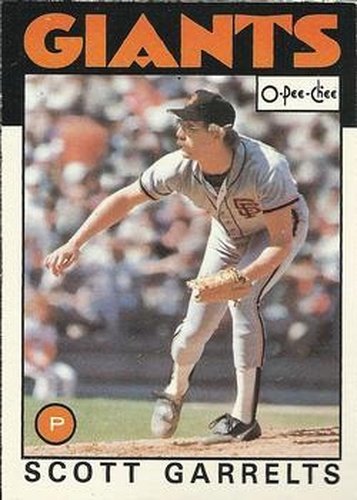 #395 Scott Garrelts - San Francisco Giants - 1986 O-Pee-Chee Baseball
