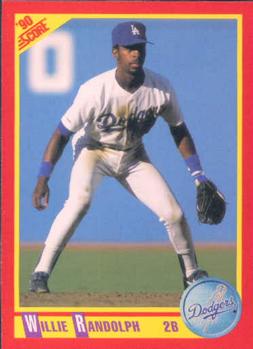 #395 Willie Randolph - Los Angeles Dodgers - 1990 Score Baseball