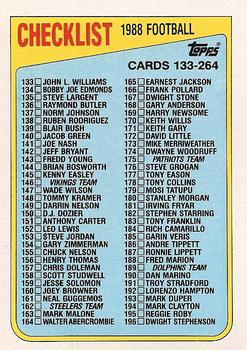 #395 Checklist 133-264 - 1988 Topps Football