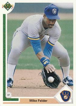 #395 Mike Felder - Milwaukee Brewers - 1991 Upper Deck Baseball