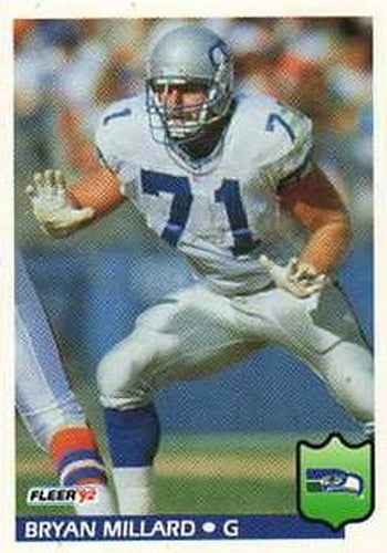 #395 Bryan Millard - Seattle Seahawks - 1992 Fleer Football