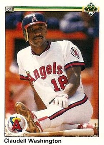 #395 Claudell Washington - California Angels - 1990 Upper Deck Baseball