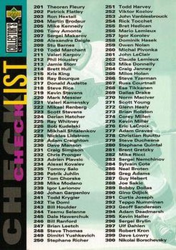 #396 Checklist: 201-396 - 1995-96 Collector's Choice Hockey