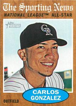 #396 Carlos Gonzalez - Colorado Rockies - 2011 Topps Heritage Baseball