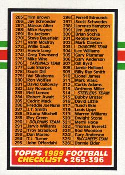 #396 Checklist 265-396 - 1989 Topps Football