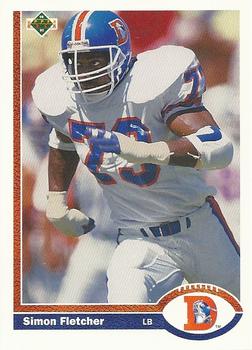 #396 Simon Fletcher - Denver Broncos - 1991 Upper Deck Football