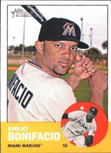 #396 Emilio Bonifacio - Miami Marlins - 2012 Topps Heritage Baseball