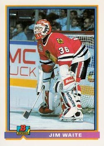 #396 Jimmy Waite - Chicago Blackhawks - 1991-92 Bowman Hockey