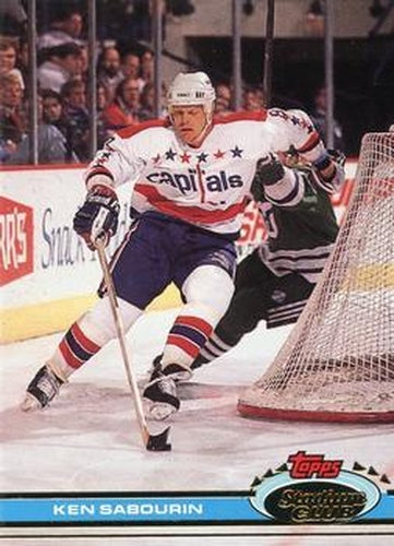 #396 Ken Sabourin - Washington Capitals - 1991-92 Stadium Club Hockey