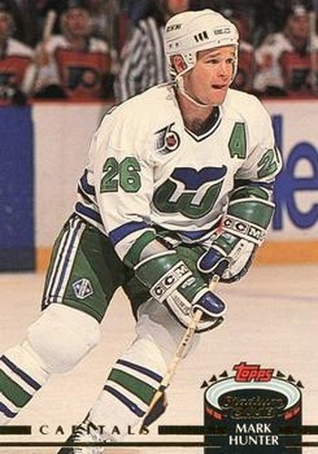 #396 Mark Hunter - Washington Capitals - 1992-93 Stadium Club Hockey