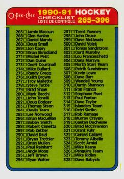 #396 Checklist 265-396 - 1990-91 O-Pee-Chee Hockey