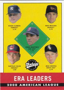 #397 Pedro Martinez / Roger Clemens / Mike Mussina / Bartolo Colon / Mike Sirotka - Boston Red Sox / New York Yankees / Baltimore Orioles / Cleveland Indians / Chicago White Sox - 2001 Upper Deck Vintage Baseball