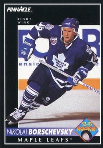 #397 Nikolai Borschevsky - Toronto Maple Leafs - 1992-93 Pinnacle Canadian Hockey