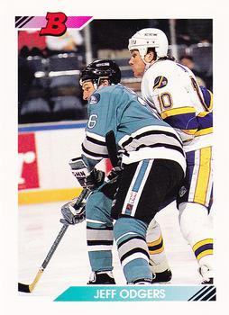 #397 Jeff Odgers - San Jose Sharks - 1992-93 Bowman Hockey