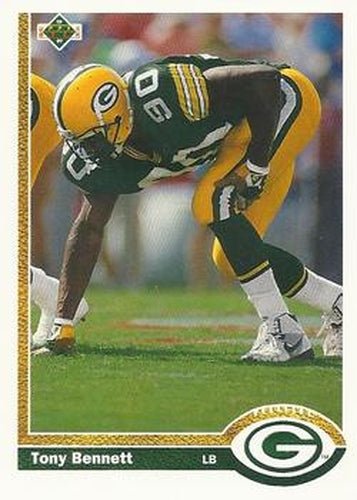 #397 Tony Bennett - Green Bay Packers - 1991 Upper Deck Football