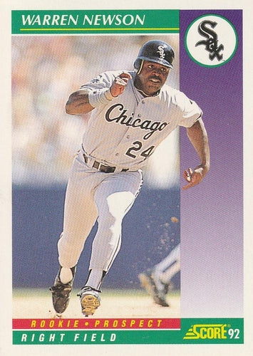 #398 Warren Newson - Chicago White Sox - 1992 Score Baseball