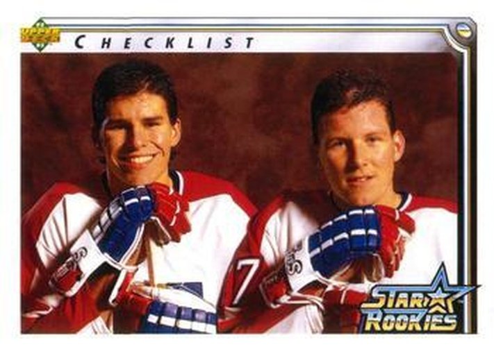 #398 Star Rookie Checklist - New York Islanders / Winnipeg Jets - 1992-93 Upper Deck Hockey