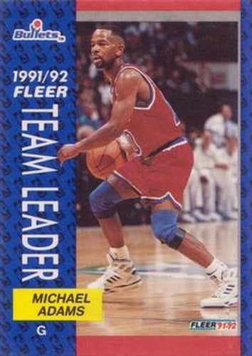 #398 Michael Adams - Washington Bullets - 1991-92 Fleer Basketball