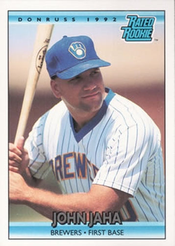 #398 John Jaha - Milwaukee Brewers - 1992 Donruss Baseball