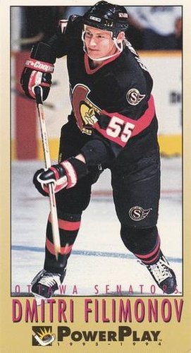 #398 Dmitri Filimonov - Ottawa Senators - 1993-94 Fleer PowerPlay Hockey