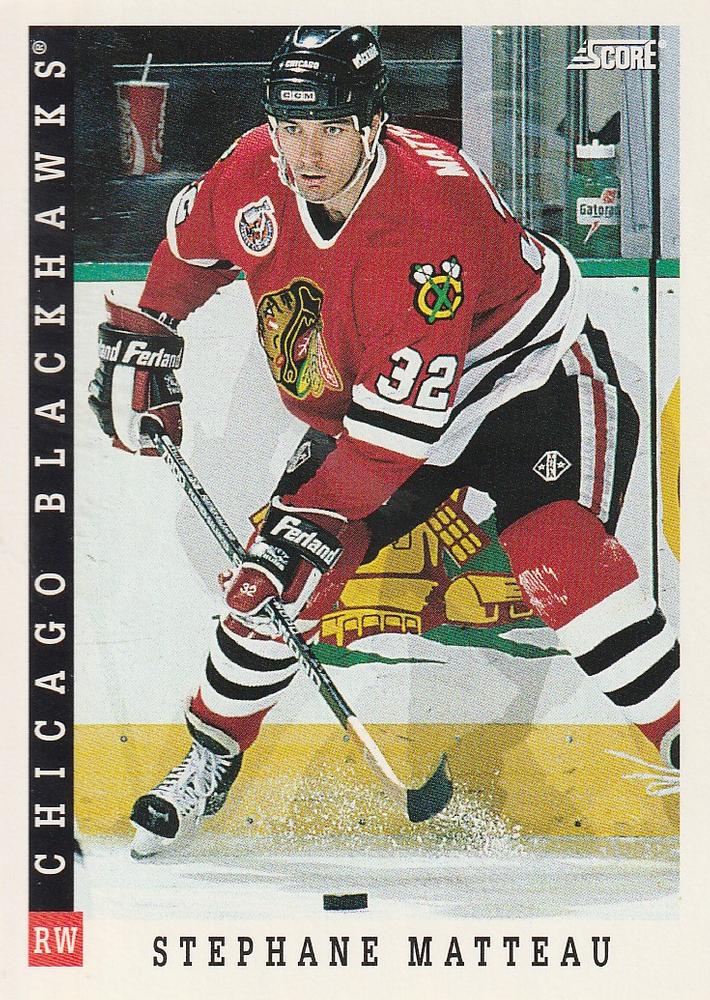 #398 Stephane Matteau - Chicago Blackhawks - 1993-94 Score Canadian Hockey
