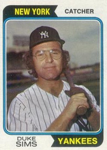 #398 Duke Sims - New York Yankees - 1974 Topps Baseball
