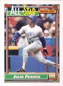 #398 Julio Franco - Texas Rangers - 1992 Topps Baseball