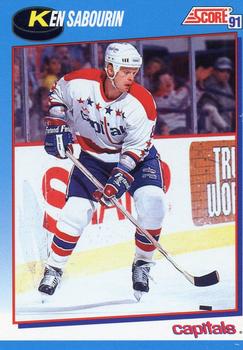 #398 Ken Sabourin - Washington Capitals - 1991-92 Score Canadian Bilingual Hockey