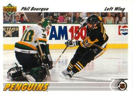 #398 Phil Bourque - Pittsburgh Penguins - 1991-92 Upper Deck Hockey