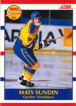 #398 Mats Sundin - Quebec Nordiques - 1990-91 Score Canadian Hockey