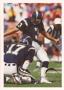 #398 John Carney - San Diego Chargers - 1994 Fleer Football