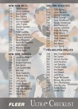 #399 Checklist: 211-313 - 1991 Ultra Baseball