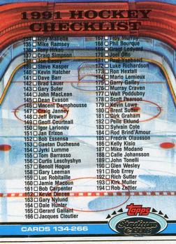 #399 Checklist: 134-266 - 1991-92 Stadium Club Hockey