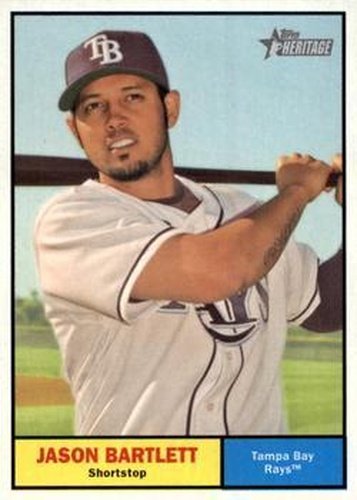 #399 Jason Bartlett - Tampa Bay Rays - 2010 Topps Heritage Baseball