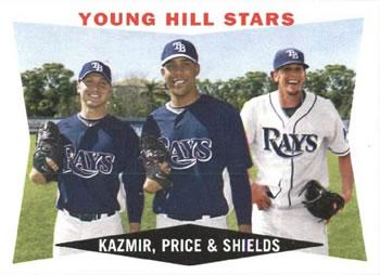 #399 Young Hill Stars Scott Kazmir / David Price / James Shields - Tampa Bay Rays - 2009 Topps Heritage Baseball